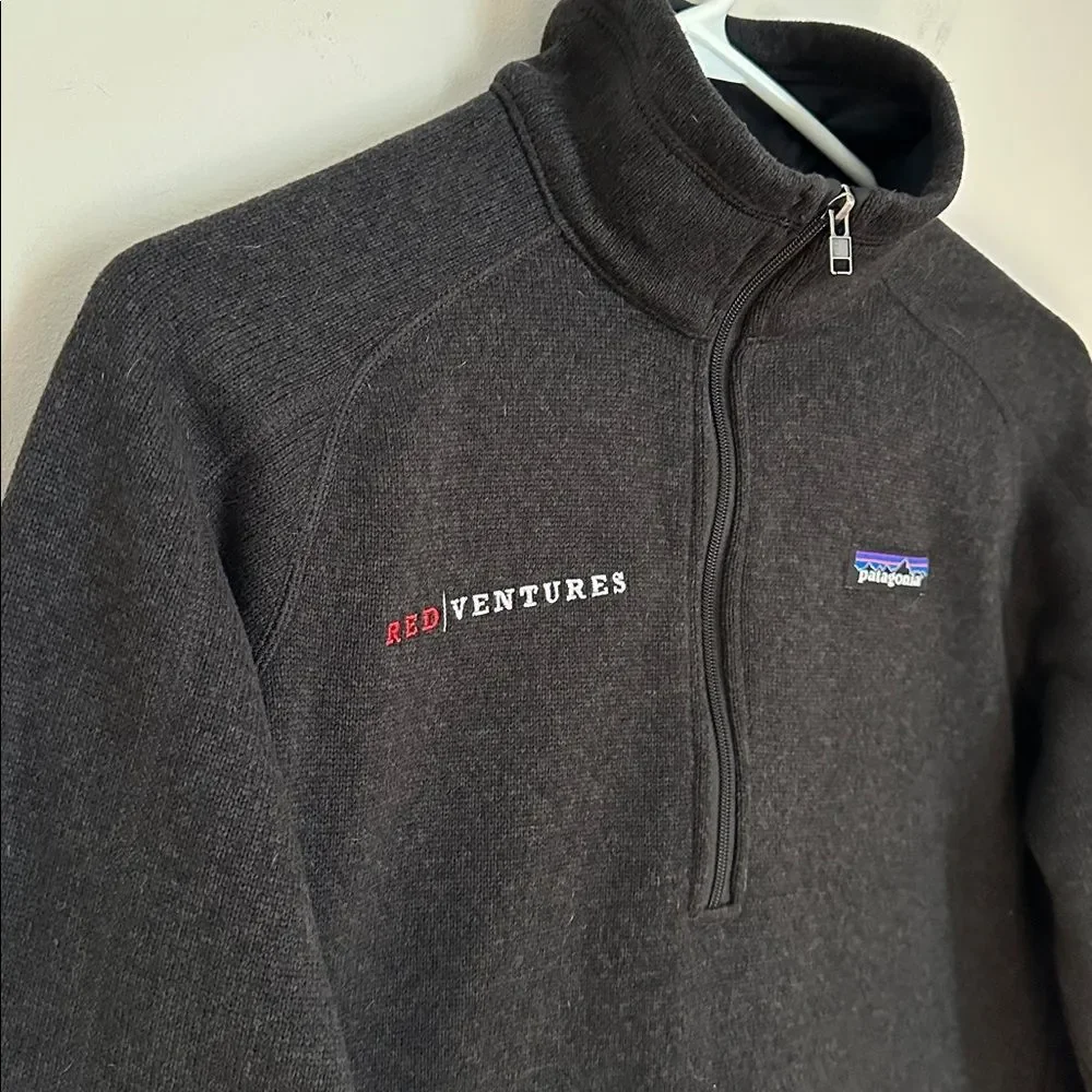 Patagonia Better Sweater 1/4-Zip Fleece Jacket Men’s Gray Red Ventures Logo Sz.M